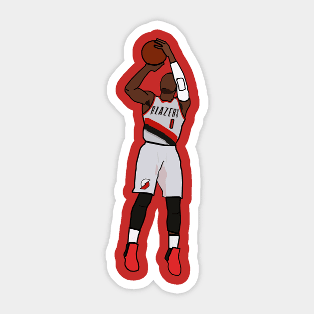 Damian Lillard - NBA Portland Trailblazers Sticker by xavierjfong